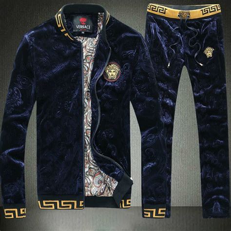 versace mens velvet tracksuit|Versace tracksuit men's price.